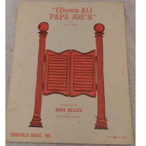 Extremely Rare, Antique Vintage Down At Papa Joe's sheet music